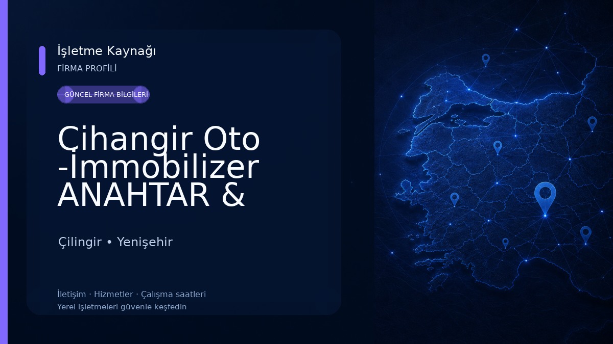 Cihangir Oto -İmmobilizer ANAHTAR & Kale Kilit Yetkili Servisi 