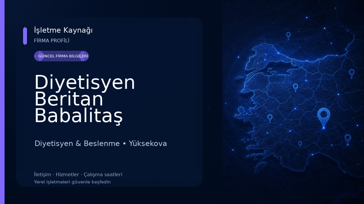 Diyetisyen Beritan Babalitaş Beslenme ve Diyet Danışmanlığı Diyetisyen & Beslenme