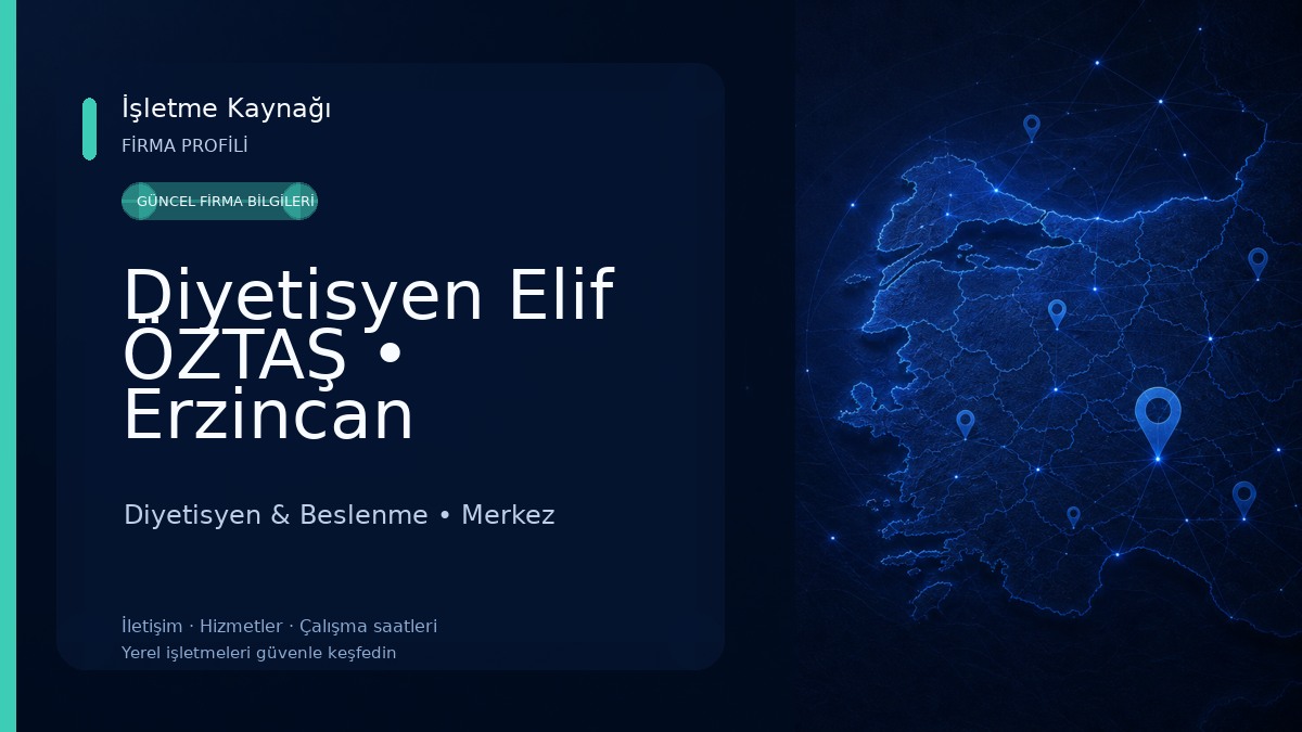 Diyetisyen Elif ÖZTAŞ • Erzincan 