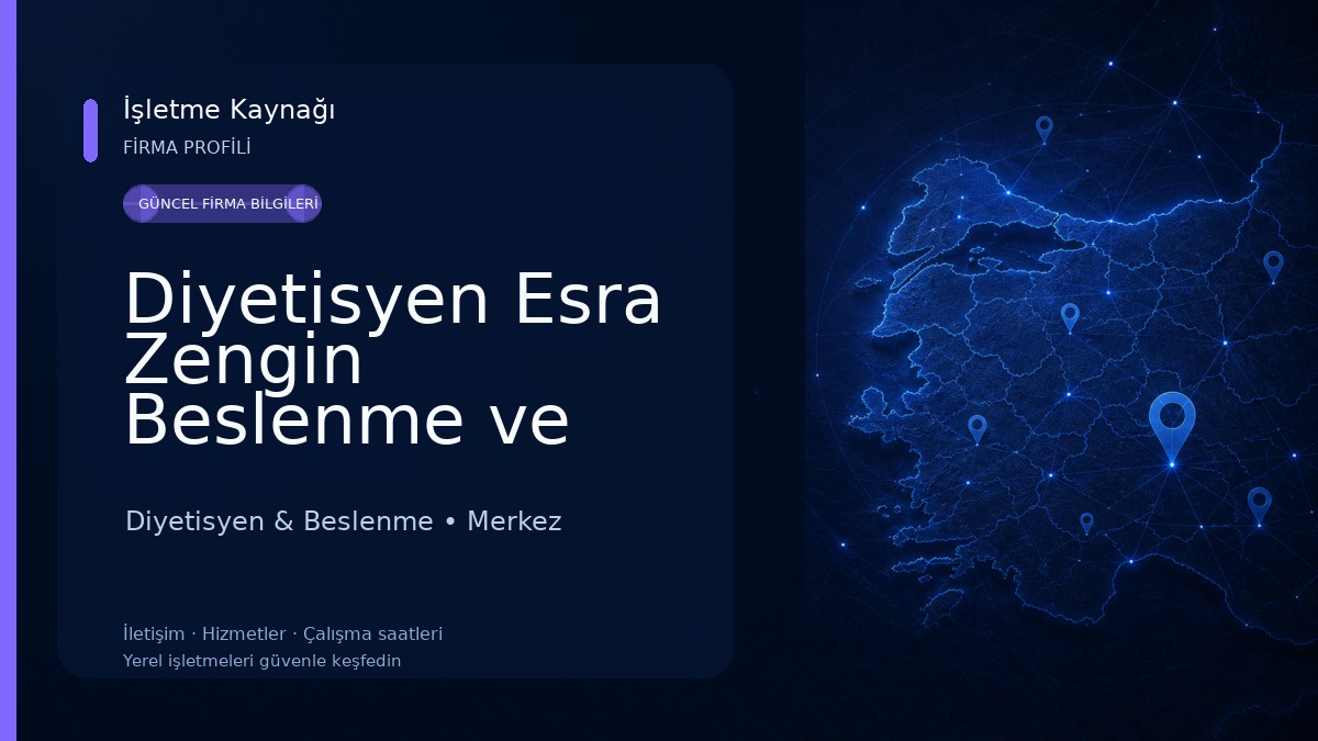 Diyetisyen Esra Zengin Beslenme ve Diyet Danışmanlığı Diyetisyen & Beslenme