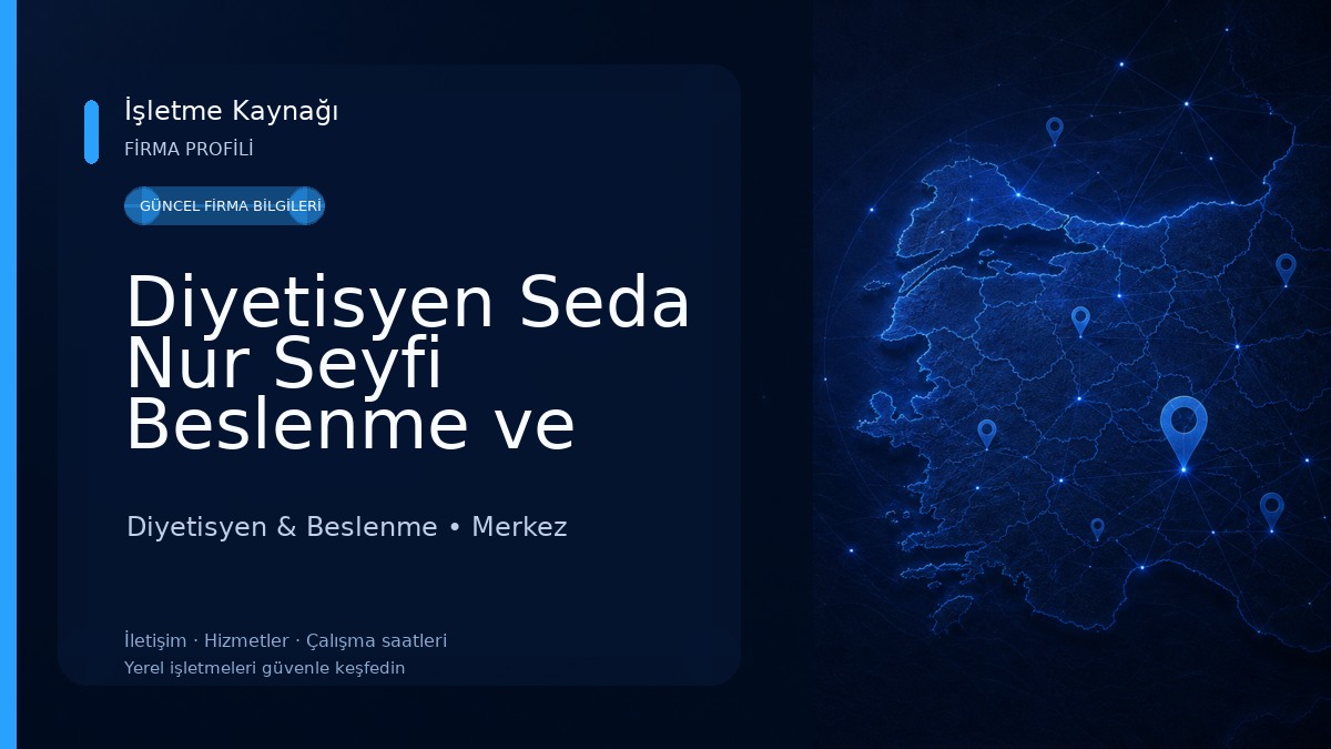 Diyetisyen Seda Nur Seyfi Beslenme ve Diyet Danışmanlığı Diyetisyen & Beslenme