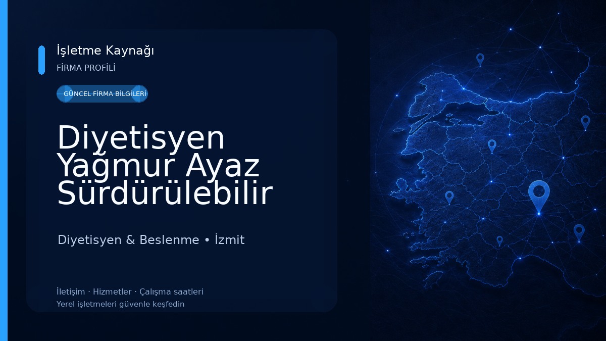 Diyetisyen Yağmur Ayaz Sürdürülebilir Beslenme ve Diyet Danışmanlığı Diyetisyen & Beslenme