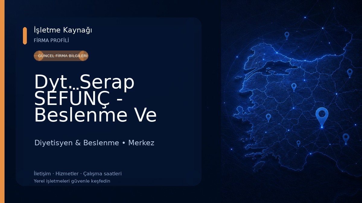 Dyt. Serap SEFÜNÇ - Beslenme Ve Diyet Danışmanlığı Merkezi
