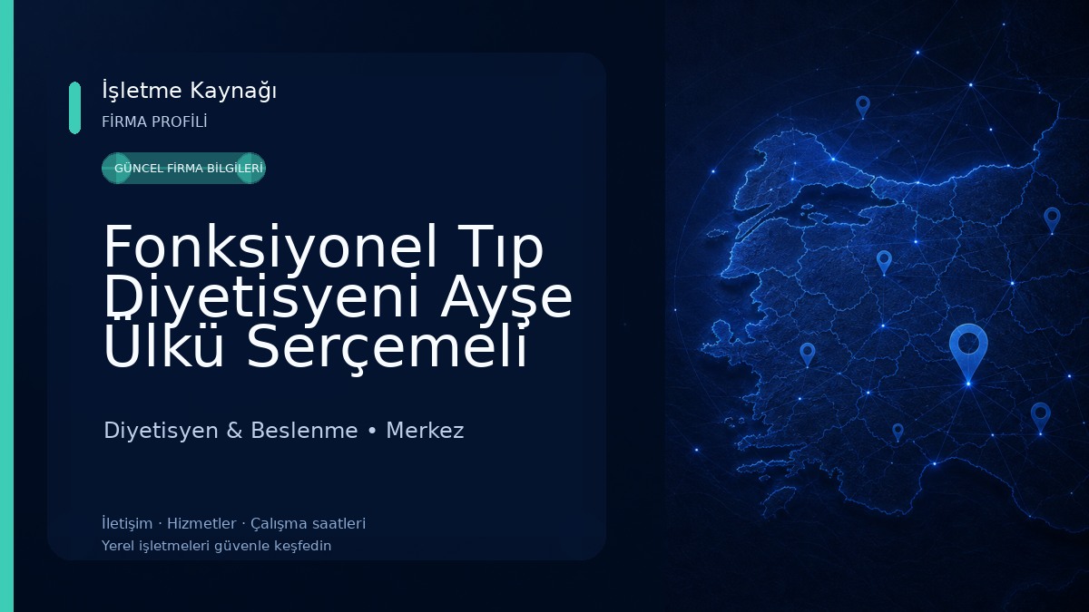 Fonksiyonel Tıp Diyetisyeni Ayşe Ülkü Serçemeli Diyetisyen & Beslenme